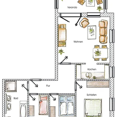アパート Brise Vineta Ahlbeck App 05 ゼーバート・ヘリングスドルフ